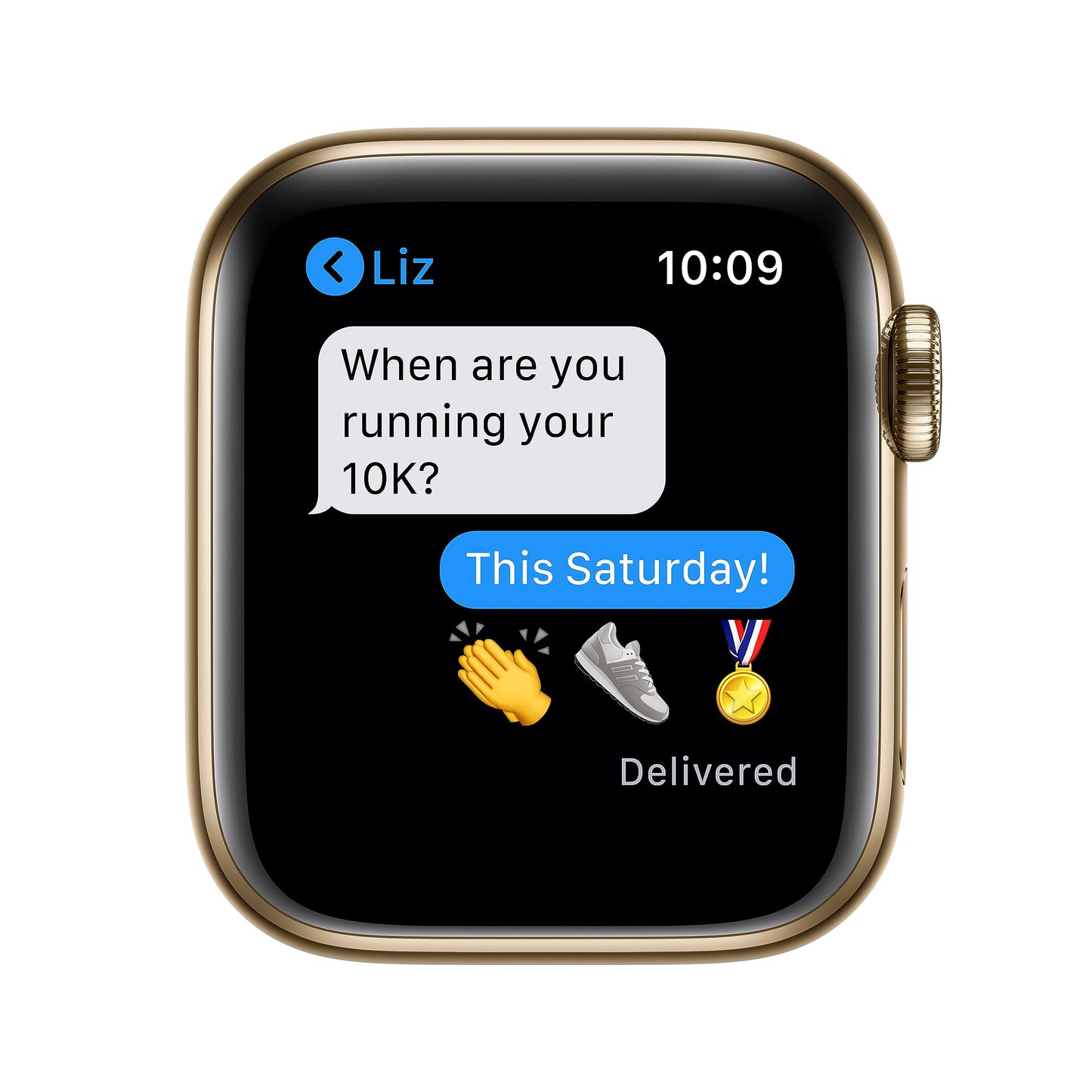 Apple Watch Series 6 (GPS + Cellular, 40 mm) Edelstahlgehäuse Gold, Sportarmband Zyperngrün