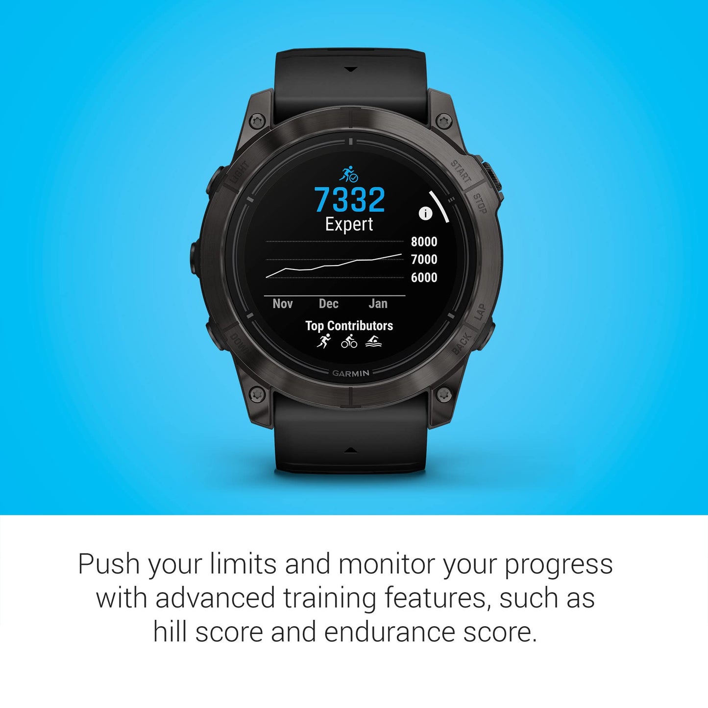Garmin epix Pro (Gen 2) Sapphire Edition, 51 mm, Hochleistungs-Smartwatch, fortschrittliche Trainingstechnologie, integrierte Taschenlampe, schwarz