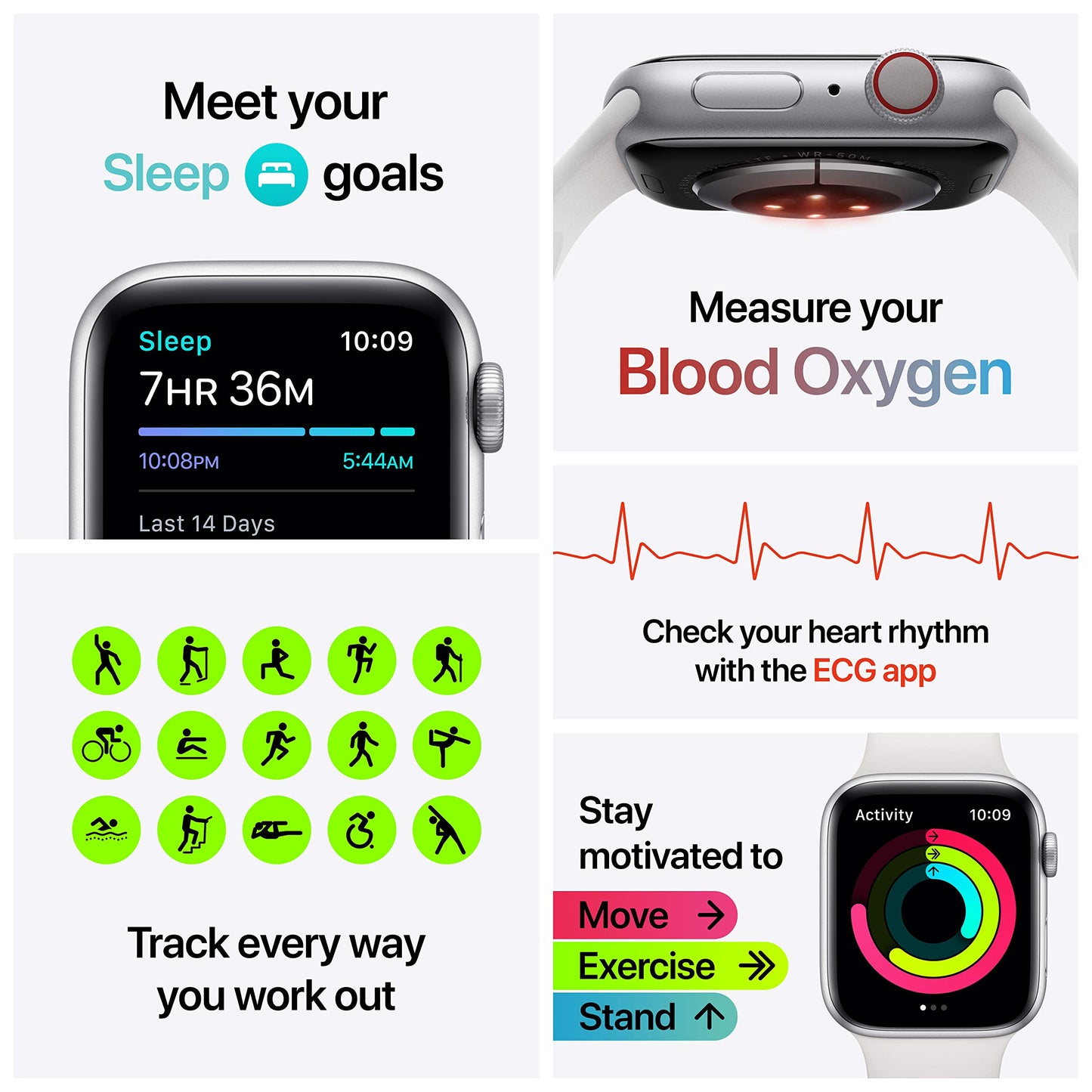 Apple Watch Series 6 (GPS + Cellular, 40 mm) Edelstahlgehäuse Gold, Sportarmband Zyperngrün