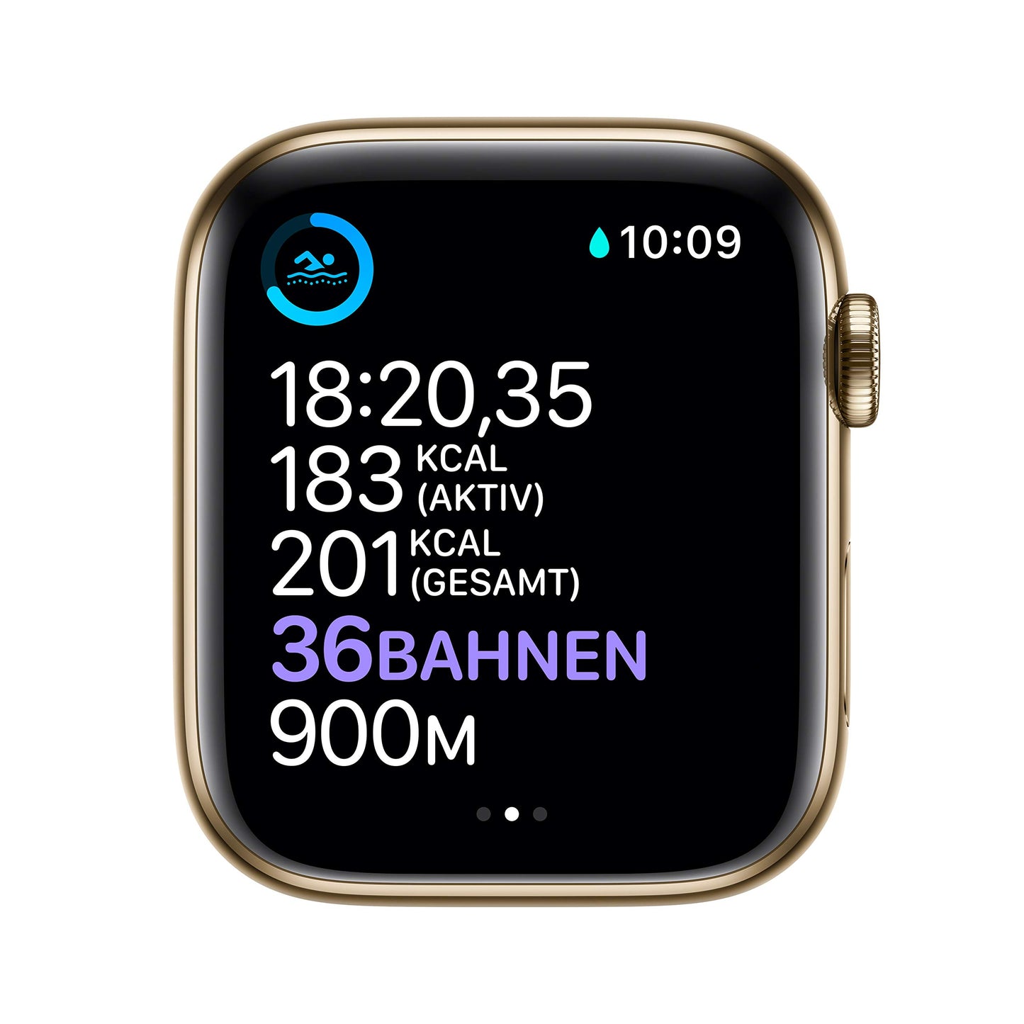 Apple Watch Series 6 (GPS + Cellular, 40 mm) Edelstahlgehäuse Gold, Sportarmband Zyperngrün