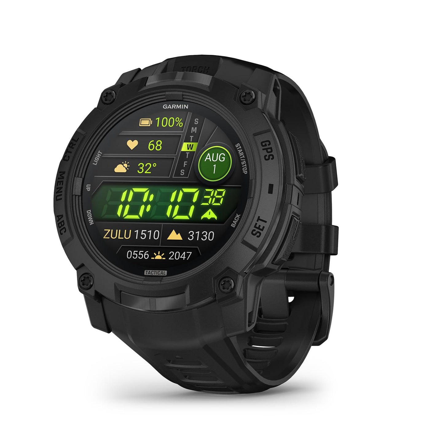 Garmin Instinct 3 Tactical 50mm AMOLED – GPS-Multisport-Smartwatch, 1,3" AMOLED-Display, bis zu 24 Tage Akkulaufzeit, 80+ Sport-Apps, Taktische Funktionen, Multi-Satellitenempfang, LED-Taschenlampe