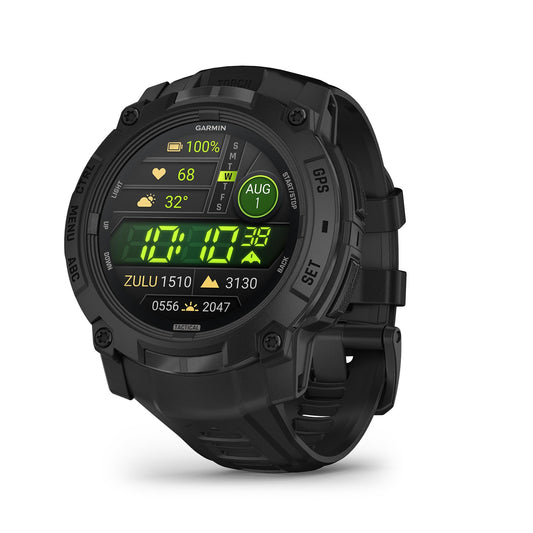 Garmin Instinct 3 Tactical 50mm AMOLED – GPS-Multisport-Smartwatch, 1,3" AMOLED-Display, bis zu 24 Tage Akkulaufzeit, 80+ Sport-Apps, Taktische Funktionen, Multi-Satellitenempfang, LED-Taschenlampe